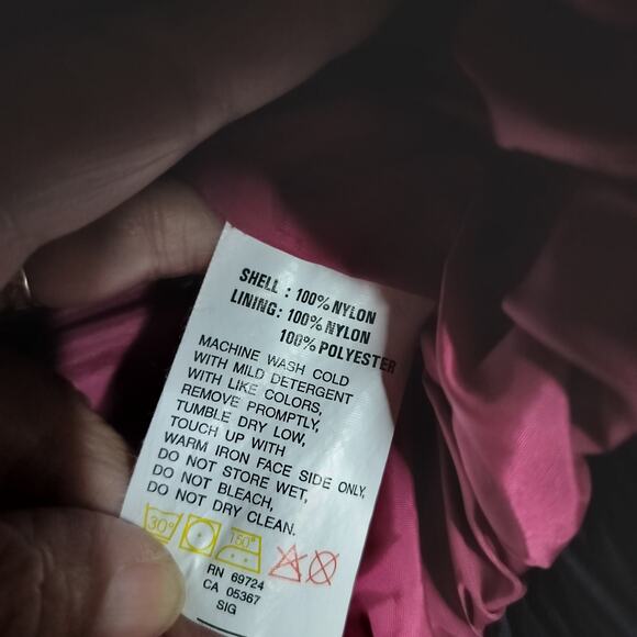 4483)Vtg Columbia Sportswear Women Black Pink Bugaboo Button Zip Nylon Jacket L - Picture 13 of 13